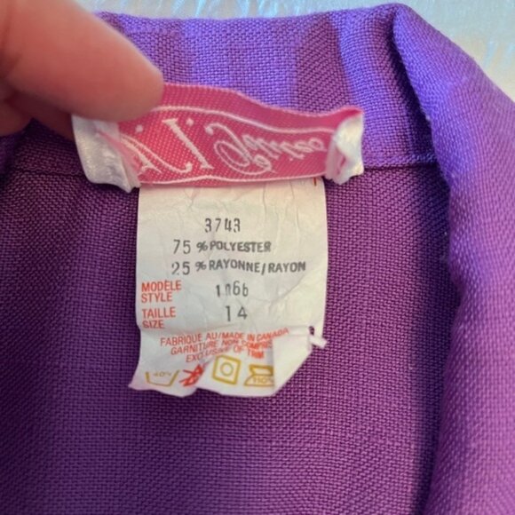 V.I.Petites Vintage Double Breasted Purple Midi Dress Retro 80 S 90 S Canada - Picture 7 of 13